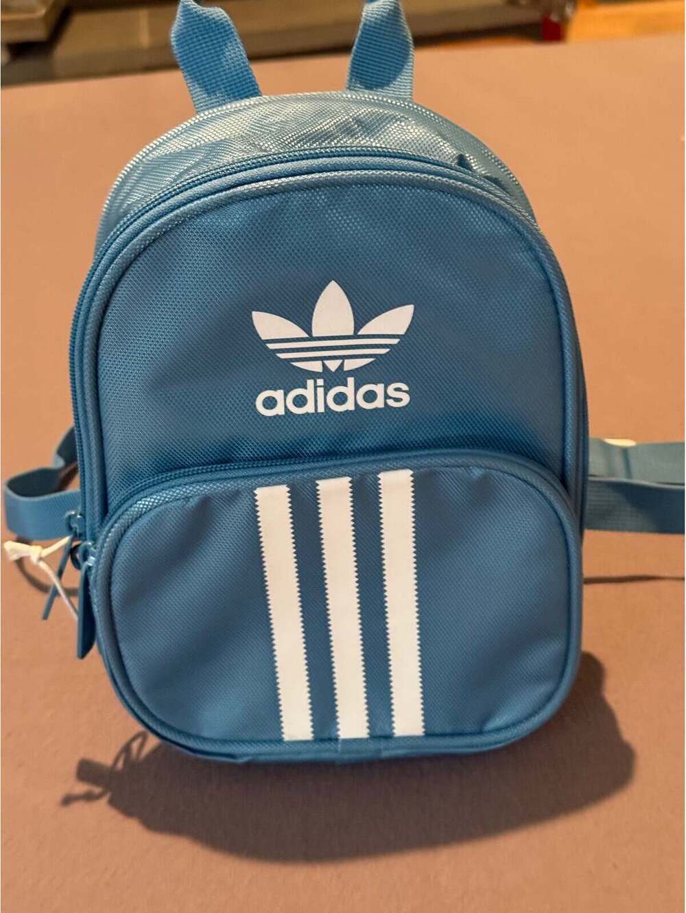 Adidas Originals Mini Backpack Blue White Trefoil 3-Stripes Small Bag